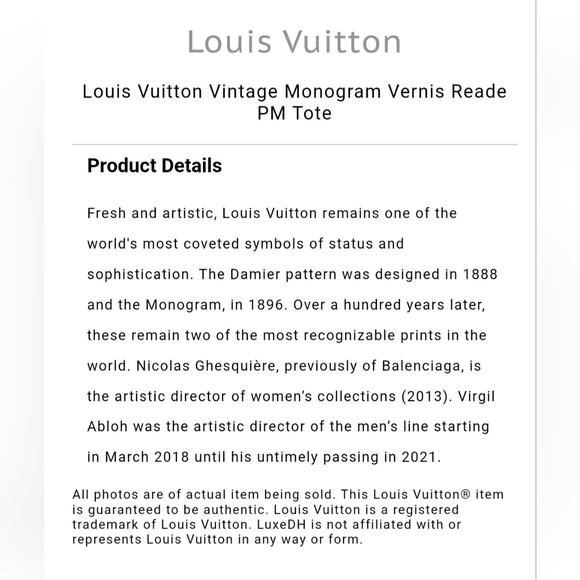 Louis Vuitton Vintage Monogram Vernis Reade PM Tote Bronze Brown M91146 MI1001 A - Picture 12 of 13